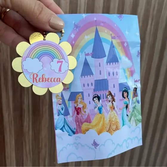 ENVIO IMEDIATO - KIT SACO ZIP LOCK PERSONALIZADO EM QUALQUER TEMA - princesas branca de neve