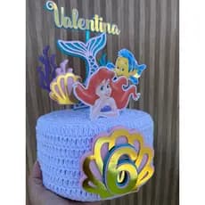 Topo de bolo sereia - Ariel pequena sereia 3D