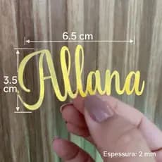 Aplique de nome em papel papel dourado - QUALQUER NOME