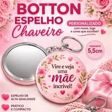 Espelho chaveiro personalizado dia das mês lembrancinha 50/100 unidades