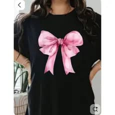 camiseta t-shirt estampada algodão malha 30.1 básica  feminina laço charmoso cereja rosa dourada laco azul e cor rosa