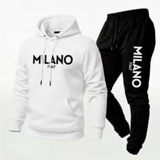 kit conjunto moletom Milano grande flanelado unissex masculino feminino calça e blusa estiloso de frio linha Premium