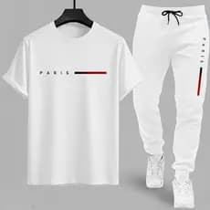 kit camiseta algodão e calça moletom street wear Paris costura reforçada estilosa