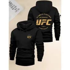 blusa moletom flanelado unissex masculino feminino estilosa UFC luta artes marciais de frio casaco canguru bolso capuz