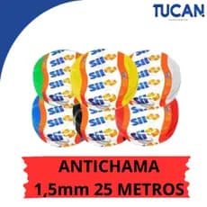 Fio Cabo Flexível 1,5mm 750V Anti Chamas 25m Metros Rolo Pocket Cores Sil