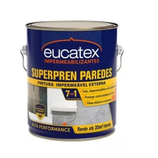 Tinta Parede Impermeável Emborrachada Branco 3,6L Superpren - EUCATEX
