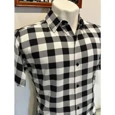 camisa xadrez cocial manga curta novo masculino