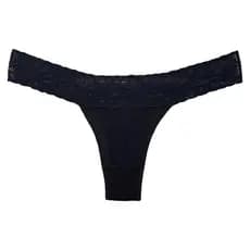 Calcinha Tanga Canelada Fio Dental Lateral Renda