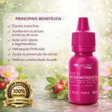 Óleo de Rosa Mosqueta 100% puro 30ml - Max Love