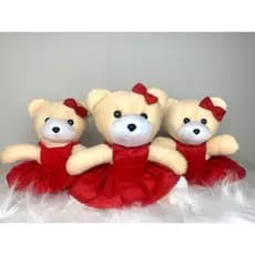 Trio de Ursos de Pelúcia para nicho Decoração 20cm , para quarto de Bebê -lilas,rosa,rose e vermelho