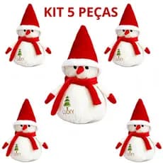 Kit 5 Boneco de Neve enfeite de Natal de pelúcia 22 cm perfeito