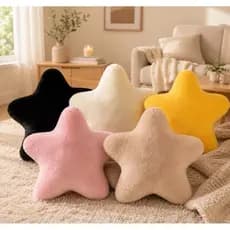 Almofada Estrela Pelúcia Decorativa Macia para Sofá, Cama, Quarto Infantil e Sala