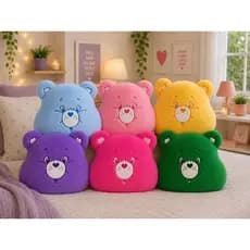 Kit 6 Almofadas Ursinhos Carinhosos Pelúcia Macia Decorativas Coloridas Presente Infantil