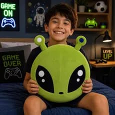 Almofada Alienígena Decorativa Pelúcia Macia Criativa para Sofá Quarto Presente Geek