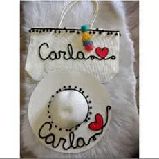 Kit Bolsa e Chapéu de Praia Personalizado com Nome*