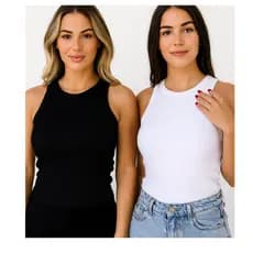 kit de 2 regatas feminina versátil indispensavel no seu guarda roupa nos tamanhos p m g