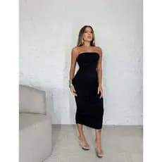 vestido feminino tomara que caia drapeado estilo kardashian.