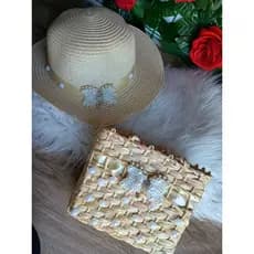 kit de bolsa mais chapéu custumizado com lindo aplique de 06 a 14 anos