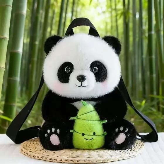 Bonito panda pelúcia flor mochila mochila dos desenhos animados boneca panda lembrança boneca para crianças namorada