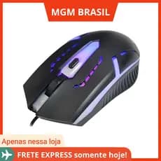 Mouse gamer fio USB Led 7 cores B-max preto