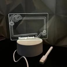 Luminária LED para Escrever com Caneta – Lousa de Mesa Acrílico Transparente USB