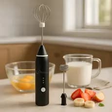 Mini Misturador Mixer Elétrico Portátil 2 em 1 Recarregável Bahrein – Receitas, Café, Shakes