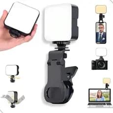 Ring Light Clip para Celular Recarregável – Luz LED Selfie p/ Vídeos, Reels e Lives (3 Modos)