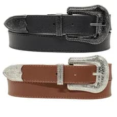 Kit 2 Cinto Feminino 3cm Fivela Country Boiadeira Moda Atual Inverno Verão 96090K2