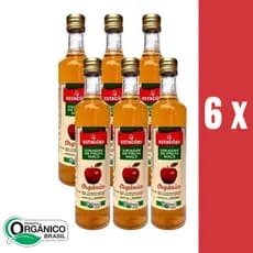 Vinagre de Maça Orgânico 4,2% Acidez 4 Estações - KIT com 6 Unidades cada de 500ml
