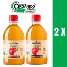Vinagre de Maça Orgânico 4 Estações Acidez 4,2 - KIT 2 UNIDADES DE 450ml CADA