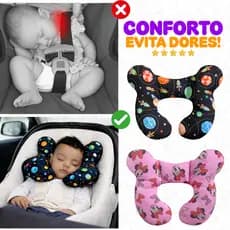 Almofada para Pescoço Bebe Conforto fofinha Apoio de Cabeça 100% Algodão