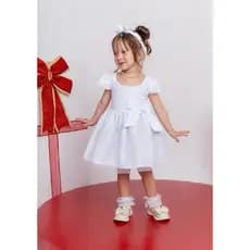 VESTIDO INFANTIL BATISMO FESTA BRANCO VERMELHO AZUL ROSA 1/2 anos
