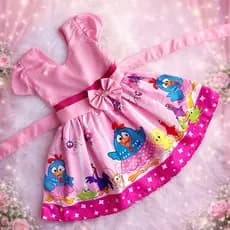 VESTIDO ROMPER INFANTIL BABY GALINHA PINTADINHA