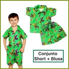 CONJUNTO INFANTIL MENINO MAURICINHO VERDE HULK