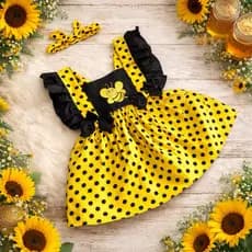 Vestido e Romper  infantil menina abelha romper abelhinha