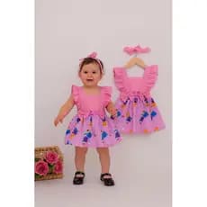 ROMER VESTIDO INFANTIL MENINA BABY VAQUINHA E BOLOFOFOS 6 mese a 1 ano e meio