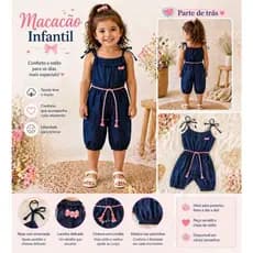 Macacão Jeans Infantil Feminino