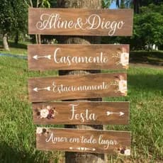 Placa Decorativa Casamento Bem Vindos 10x40 Personalizada com nomes Ótima Qualidade Promoção