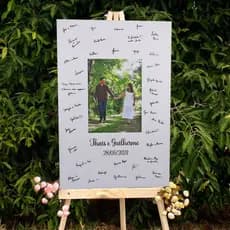 Quadro Placa Para Assinaturas Recepção de Casamento Noivado Foto do Casal
