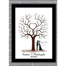 Quadro Decorativa Casamento Árvore de Digitais Casal
