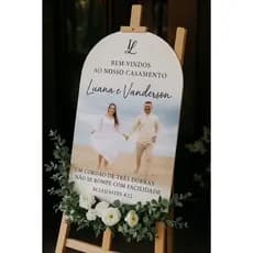 Quadro decorativo Placa casamento redonda personalizada foto Entrada mdf alta qualidade