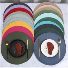 Jogo Americano  Sousplat Kit 6Pçs - Redondo de Jantar Mesa Posta Cozinha 38cm Para Familia Amigos Almoço