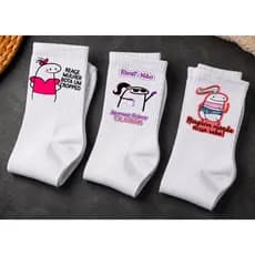 Meias Estilo Meme Academia – Kit 3 Pares Conforto Premium Casual