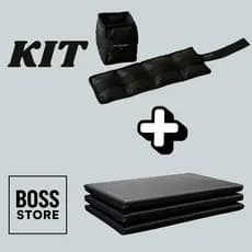 Kit Fitness Colchonete + Par Caneleira de Peso 4kg Tornozeleira Ajustável Academia Musculação Treino Exercícios