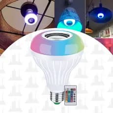 Lampada Bulbo LED Musical Caixa de Som Bluetooth 10W Android iOS Bivolt Controle RGB LED FACTORY