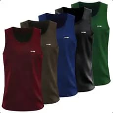 Kit 5 Regatas Dry Fit Masculina Academia Básica Malha Fria