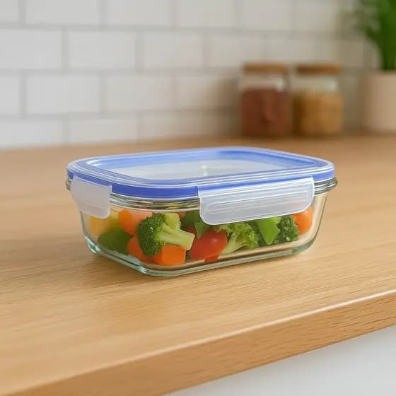 Pote Vidro Hermetico Retangular 370ml Armazenamento Organizacao Cozinha Seguro