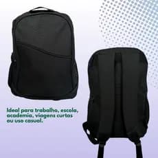 Mochila Preta Unissex Escolar e Trabalho Mochila Escolar Grande Material Reforçado Mochila Escolar Preta para Notebook