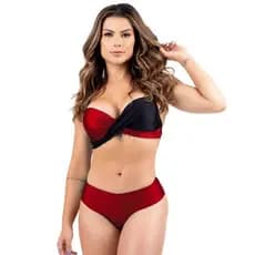 Biquíni Bojo Bicolor Transpassado Levanta Seio Calcinha Levanta Bumbum Lançamento Moda Praia 2024