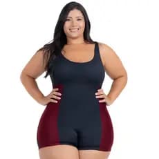 Maiô Feminino Plus Size Chapa Barriga Moda Praia Hidroginástica Natação Poliamida UV